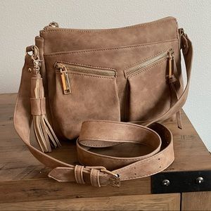 Crossbody - 24” drop, tan/brown, EXCELLENT condition, no wear!